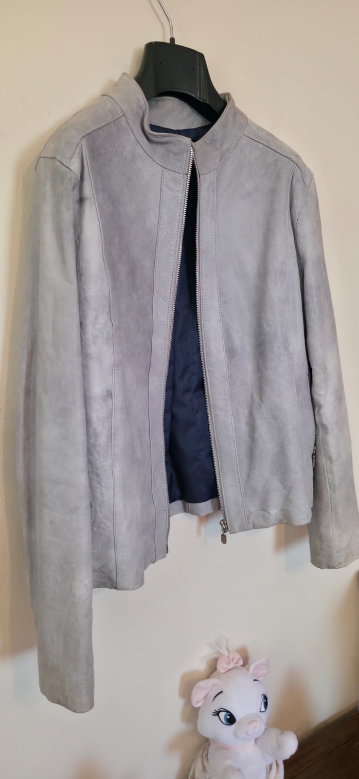 Giubbotto vera pelle grigio Tg. 46.
