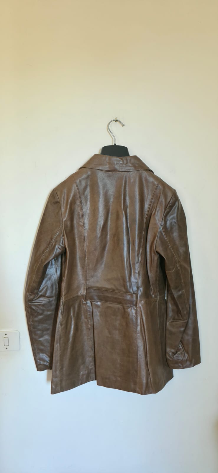 Giacca marrone vera pelle nuova 3/4.