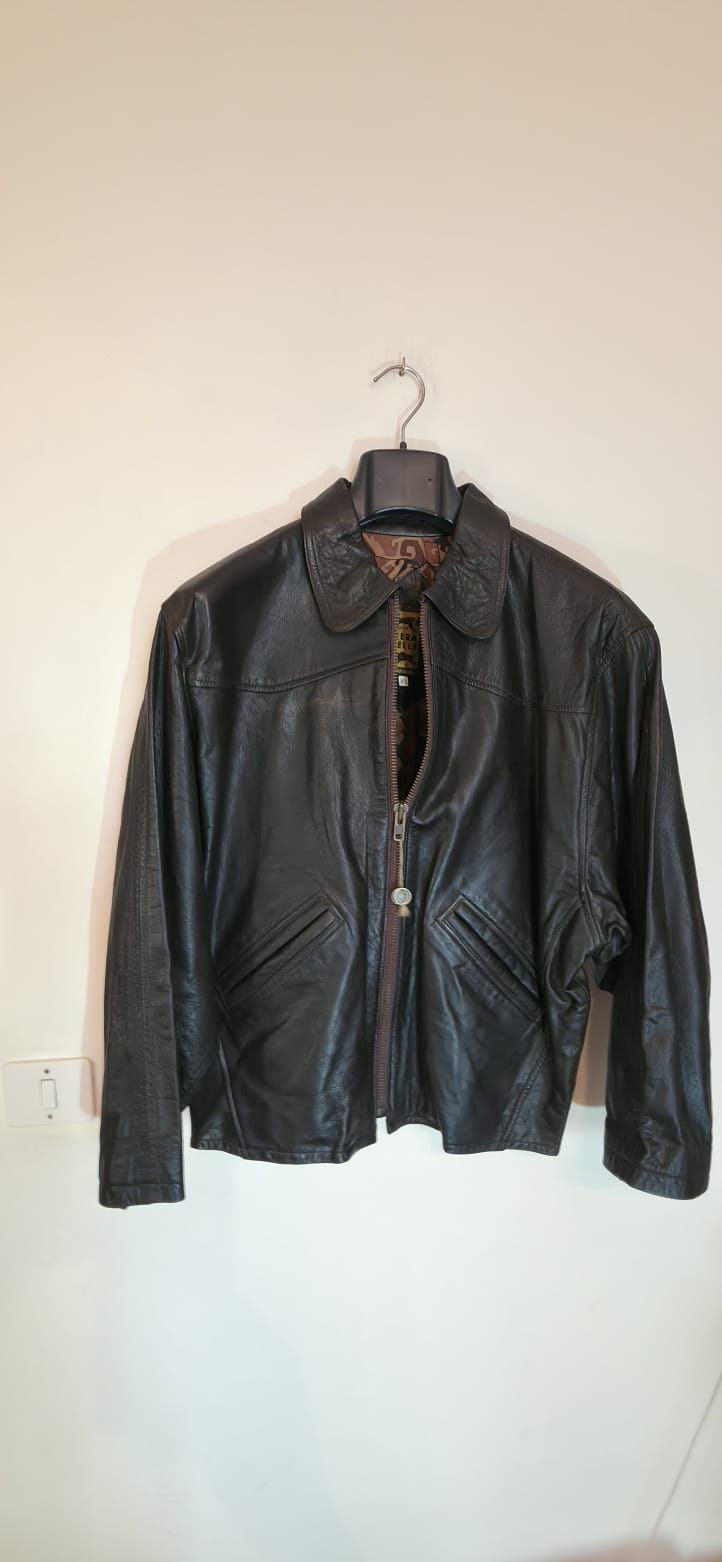 Giubbotto marrone vera pelle tg. XS.