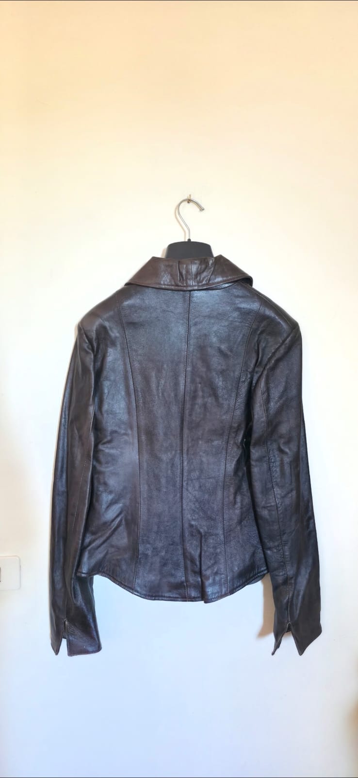 Giubbotto marrone scuro vera pelle Tg. 42/ 46/ 46.